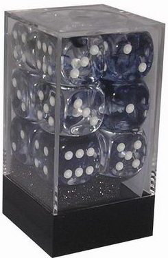 [SA11] Chessex - Set 12 Dadi 16 mm Nebula Black w/white