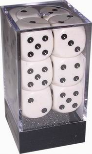 [OP02] Chessex - Set 12 Dadi 16 mm Opachi White/Black