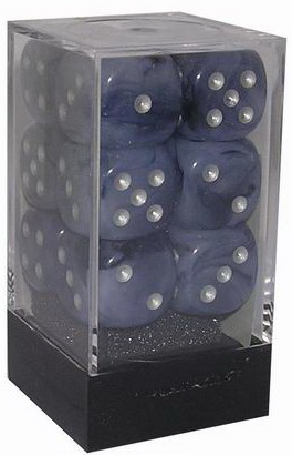 [SA56] Chessex - Set 12 Dadi 16 mm Phantom Black w/silver
