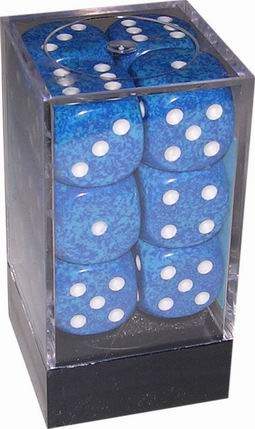 [SP04] Chessex - Set 12 Dadi 16 mm Speckled Water