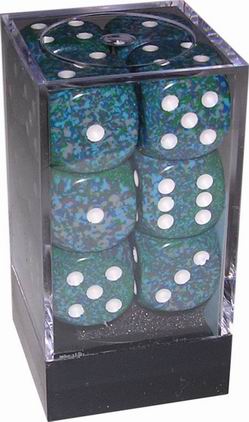 [SP10] Chessex - Set 12 Dadi 16 mm Speckled Sea