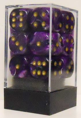 [SA40] Chessex - Set 12 Dadi 16 mm Vortex Purple w/gold