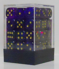 [SA07] Chessex - Set 36 Dadi 12 mm Borealis Royal Purple w/gold
