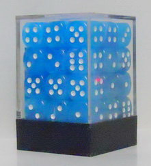 [SA09] Chessex - Set 36 Dadi 12 mm Cirrus Light Blue w/white