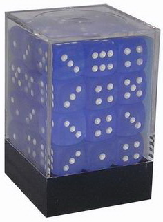 [SA22] Chessex - Set 36 Dadi 12 mm Frosted Blue w/white