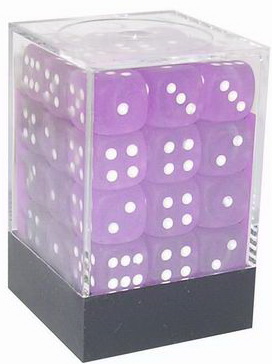 [SA26] Chessex - Set 36 Dadi 12 mm Frosted Purple w/white