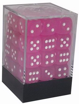[SA28] Chessex - Set 36 Dadi 12 mm Frosted Pink w/white