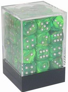 Set 36 Dadi 12 mm [OUT] - Lustrous Green w/silver
