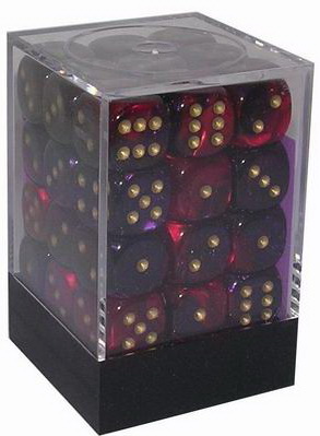 [GE05] Chessex - Set 36 Dadi 12 mm Gemini Purple-Red/white