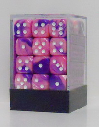Set 36 Dadi 12 mm [OUT] - Gemini Pink-Purple/white