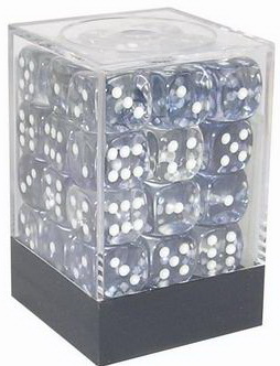 [SA11] Chessex - Set 36 Dadi 12 mm Nebula Black w/white