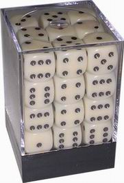 [OP01] Chessex - Set 36 Dadi 12 mm Opaque Ivory/Black
