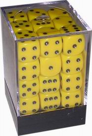 [OP03] Chessex - Set 36 Dadi 12 mm Opaque Yellow/Black