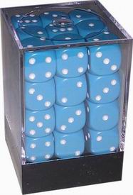 [OP08] Chessex - Set 36 Dadi 12 mm Opaque Light Blue/White