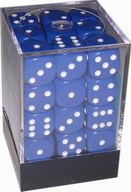 [OP09] Chessex - Set 36 Dadi 12 mm Opaque Blue/White