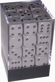 [OP12] Chessex - Set 36 Dadi 12 mm Opaque Grey/Black