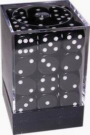[OP13] Chessex - Set 36 Dadi 12 mm Opaque Black/White