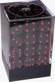 [OP14] Chessex - Set 36 Dadi 12 mm Opaque Black/Red