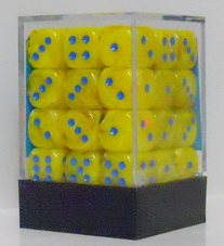 [SA36] Chessex - Set 36 Dadi 12 mm Vortex Yellow w/blue