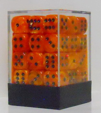 [SA37] Chessex - Set 36 Dadi 12 mm Vortex Orange w/black