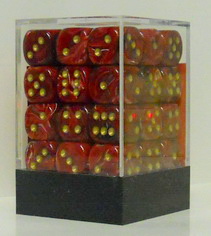 [SA38] Chessex - Set 36 Dadi 12 mm Vortex Burgundy w/gold