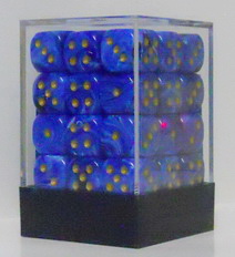 [SA40] Chessex - Set 36 Dadi 12 mm Vortex Blue w/gold
