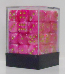[SA45] Chessex - Set 36 Dadi 12 mm Vortex Pink w/gold