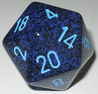 Dado D20 34 mm - Cobalt/Numeri Azzurri