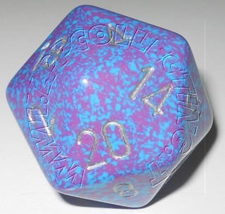 Dado D20 34 mm - Silver Tetra/Numeri Silver