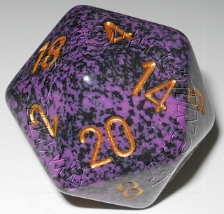 Dado D20 34 mm - Hurricane/Numeri Gold