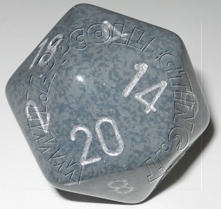 Dado D20 34 mm - Hi-Tech/Numeri Grigi