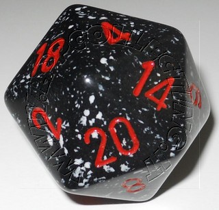 Dado D20 34 mm - Space/Numeri Rossi
