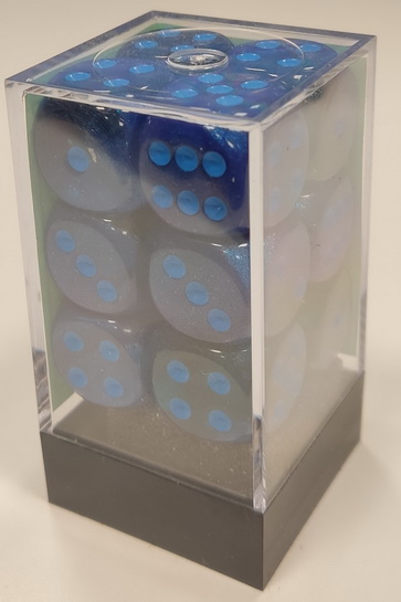 [GE22] Chessex - Set 12 Dadi 16mm Gemini Blue-Blue/Light Blue