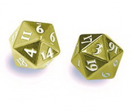 Heavy Metal D20 2-Dice Set - Gold