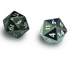 Heavy Metal D20 2-Dice Set - Gun Metal