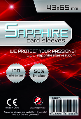 Sapphire - Confezione 100 Board Game Sleeves Red 43x65 cm
