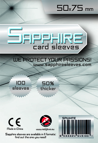 Sapphire - Confezione 100 Board Game Sleeves White 50x75 cm