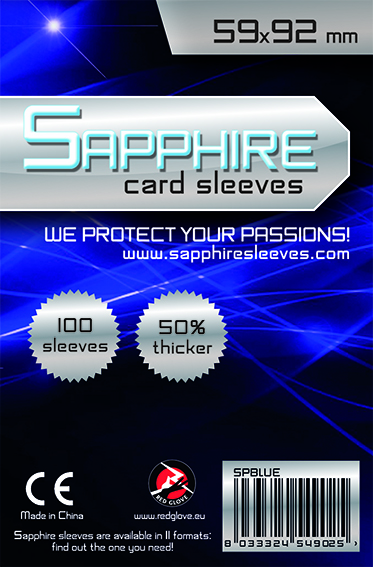 Sapphire - Confezione 100 Board Game Sleeves Blue 59x92 cm