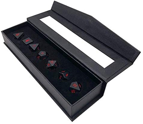 Dungeons & Dragons - Heavy Metal Black and Red RPG 7 Dice Set