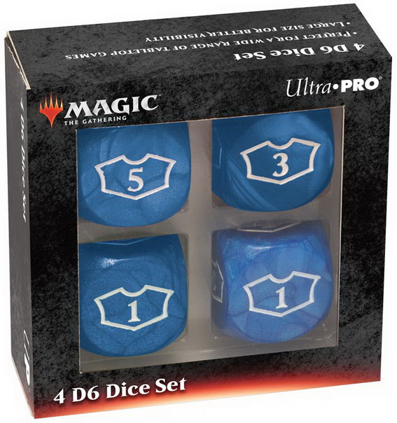 MTG Dice - Deluxe 22MM Blue Mana Loyalty Dice: Set da 4 D6