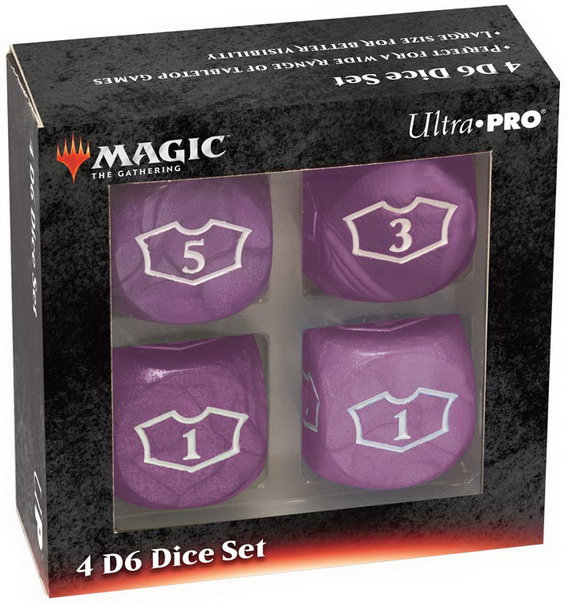 MTG Dice - Deluxe 22MM Black Mana Loyalty Dice: Set da 4 D6