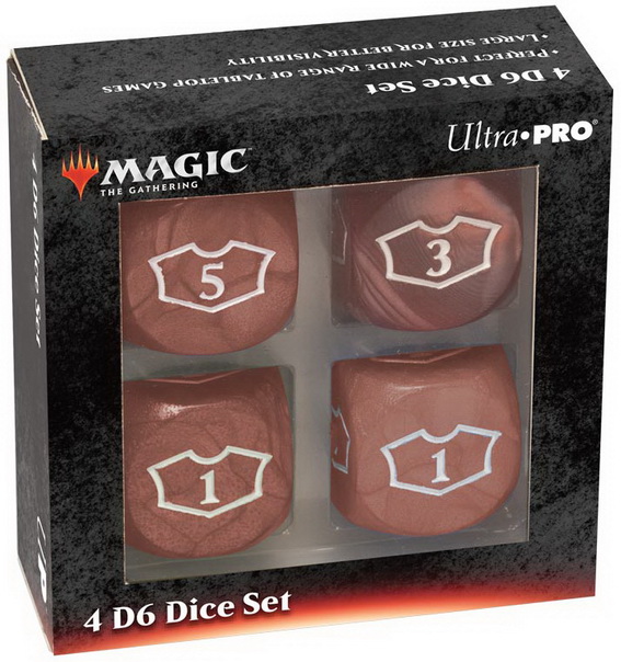 MTG Dice - Deluxe 22MM Red Mana Loyalty Dice: Set da 4 D6