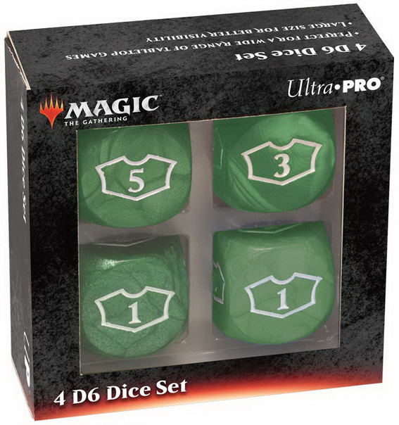 MTG Dice - Deluxe 22MM Green Mana Loyalty Dice: Set da 4 D6