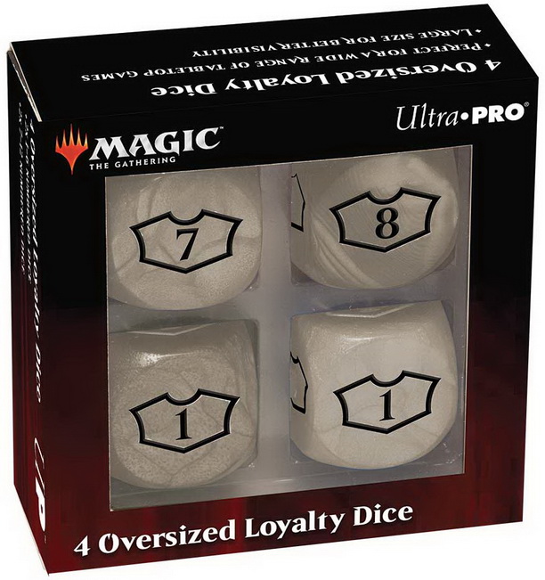 MtG Dice - Set 4 Oversized Loyalty Dice Mana White