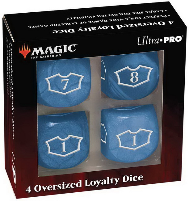 MtG Dice - Set 4 Oversized Loyalty Dice Mana Blue
