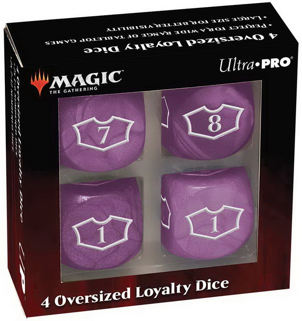 MtG Dice - Set 4 Oversized Loyalty Dice Mana Black