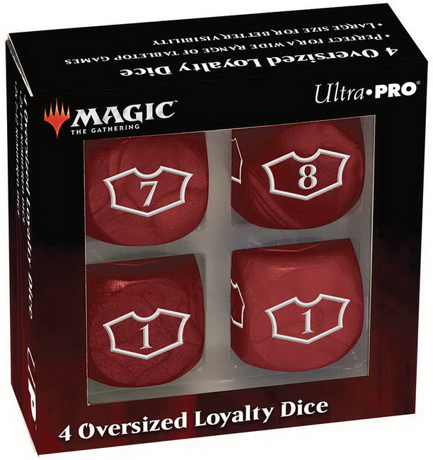 MtG Dice - Set 4 Oversized Loyalty Dice Mana Red
