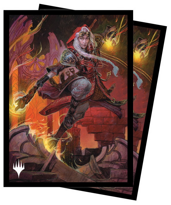 [171] MtG Sleeves DMU-V3 Confezione 100 Sleeves Borderless Planeswalker - Jaya, Fiery Negotiator