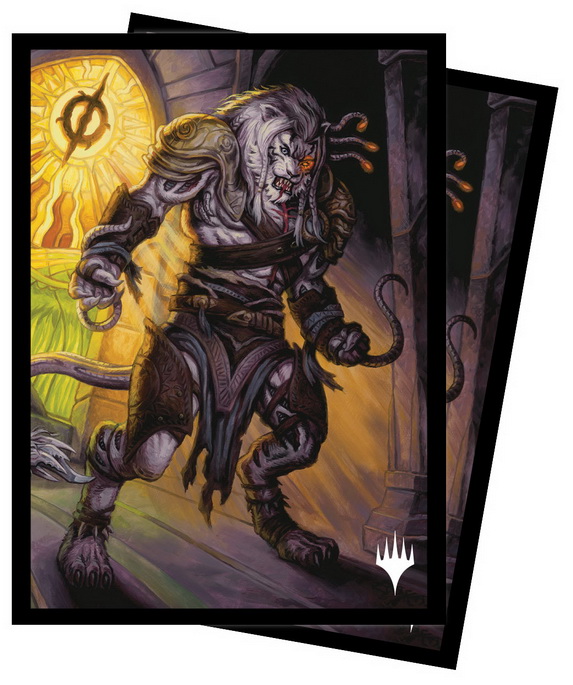 [172] MtG Sleeves DMU-V4 Confezione 100 Sleeves Borderless Planeswalker - Ajani, Sleeper Agent