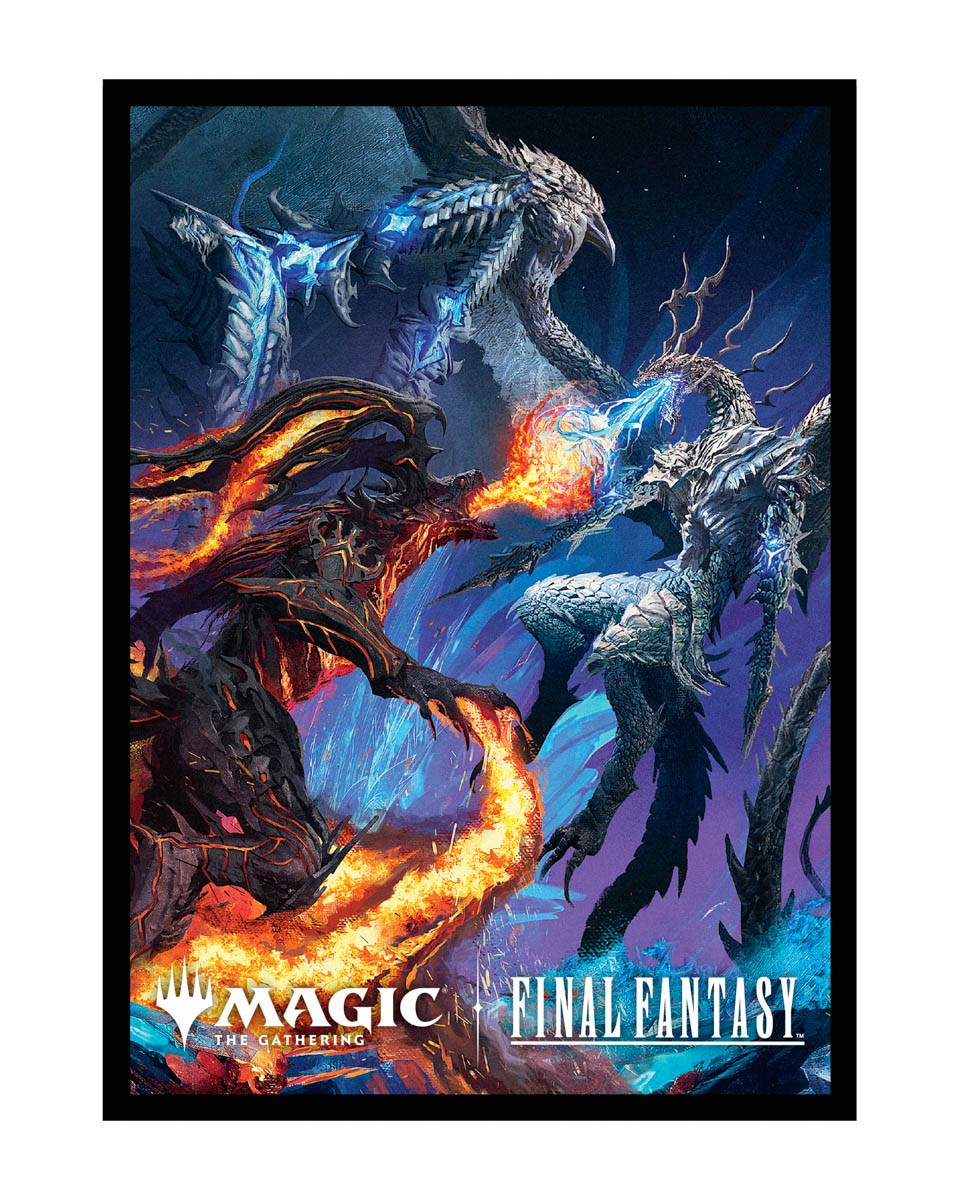 [291] MtG Sleeves FIN-V3 Confezione 100 Sleeves Ifrit vs Bahamut